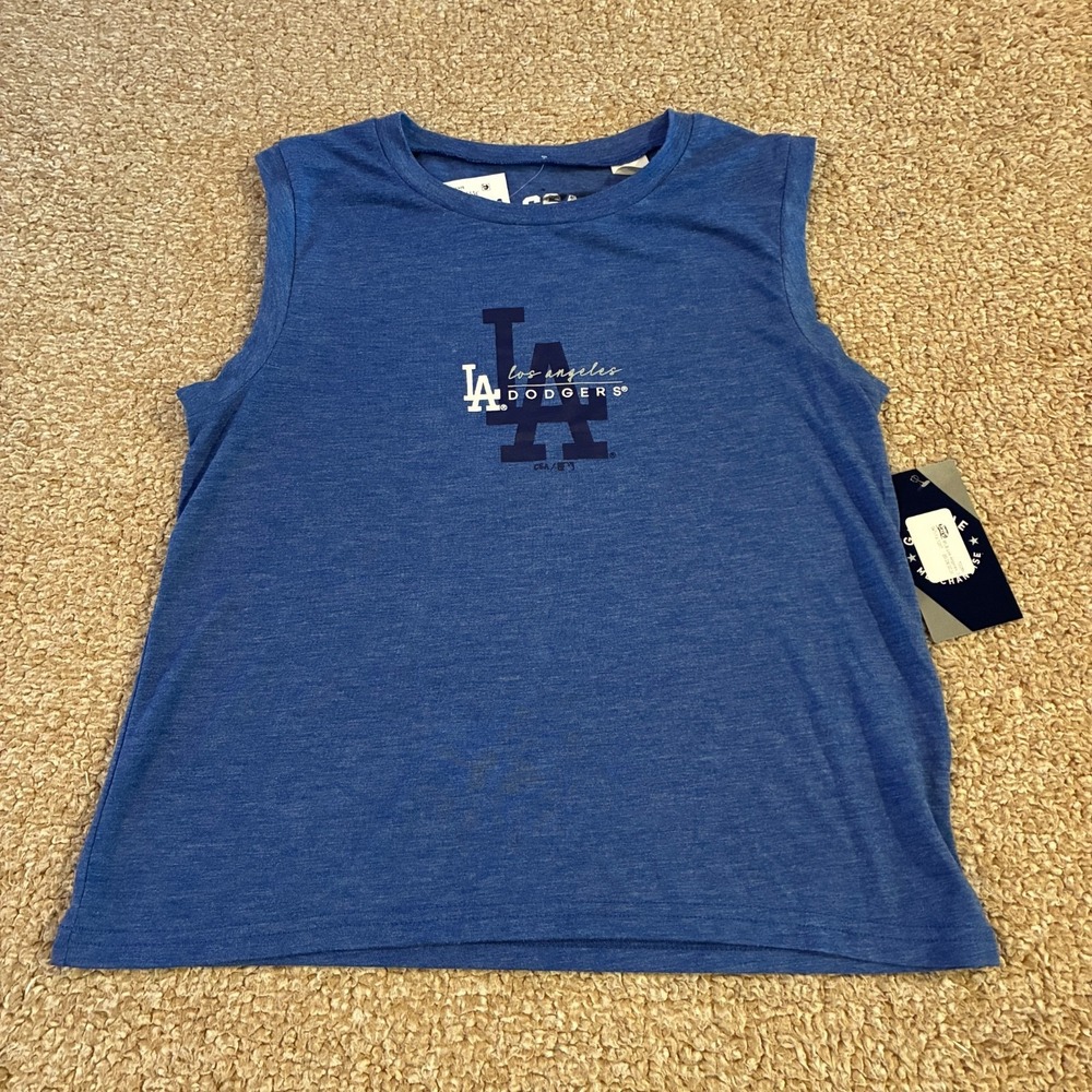 LA Dodgers Tank Top Blue Graphic Sleeveless MLB Women's Small